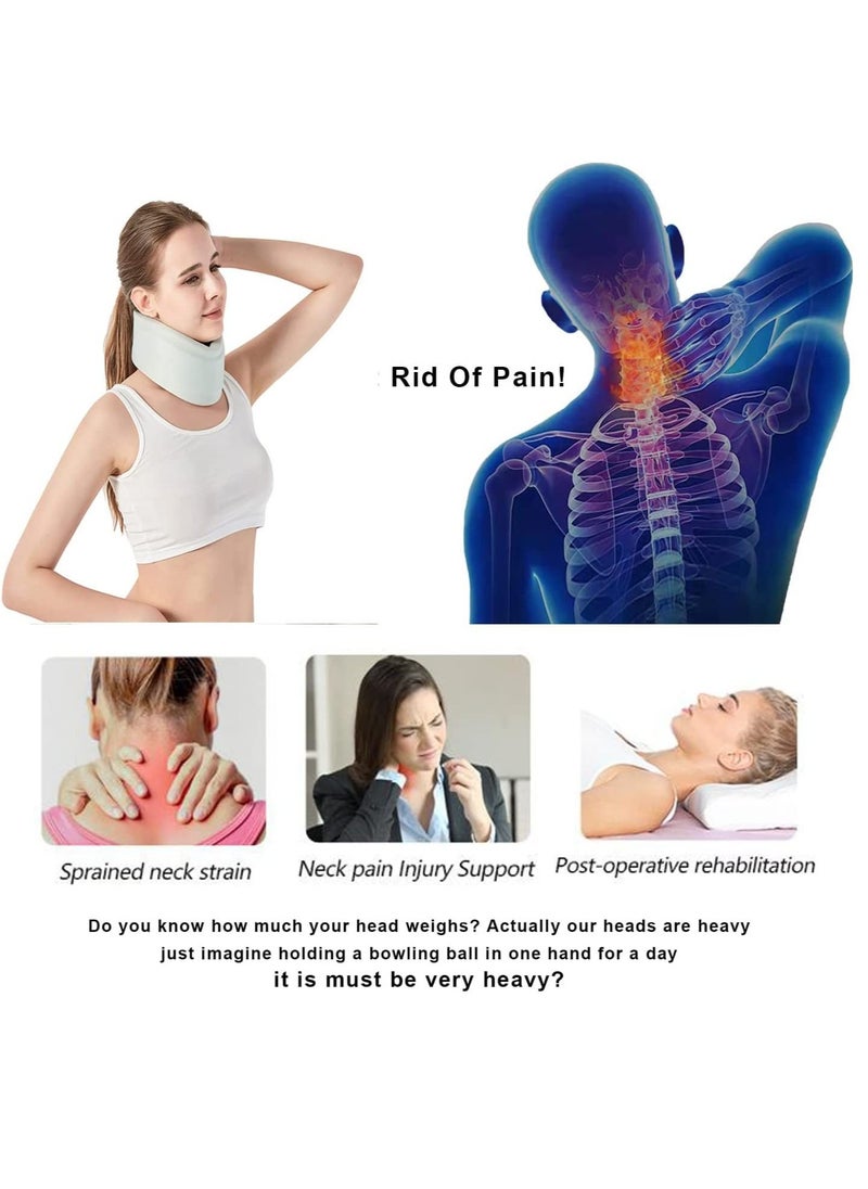Womdee - Soft Foam Neck Brace Universal Cervical Collar Womdee Adjustable Neck Support Brace for Sleeping and Working, Studying Tiktok  Live - Relieves Neck Pain and Spine Pressure (M) - Image 1