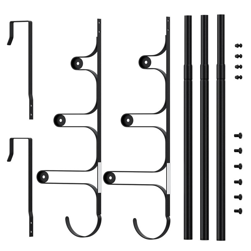 CANYAVE Over The Door Towel Rack, Over Door Towel Rack for Bathroom Door, Triple Towel Storage Holder with Hooks (Matte Black) - Image 3
