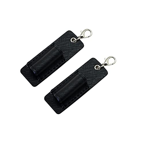 boshiho Genuine Leather Pen Holder, 2 Pack Boshiho Pen Pencil Holders for Badge Holder or Neck Lanyard (Black 1) - Image 1