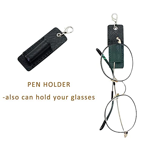 boshiho Genuine Leather Pen Holder, 2 Pack Boshiho Pen Pencil Holders for Badge Holder or Neck Lanyard (Black 1) - Image 4