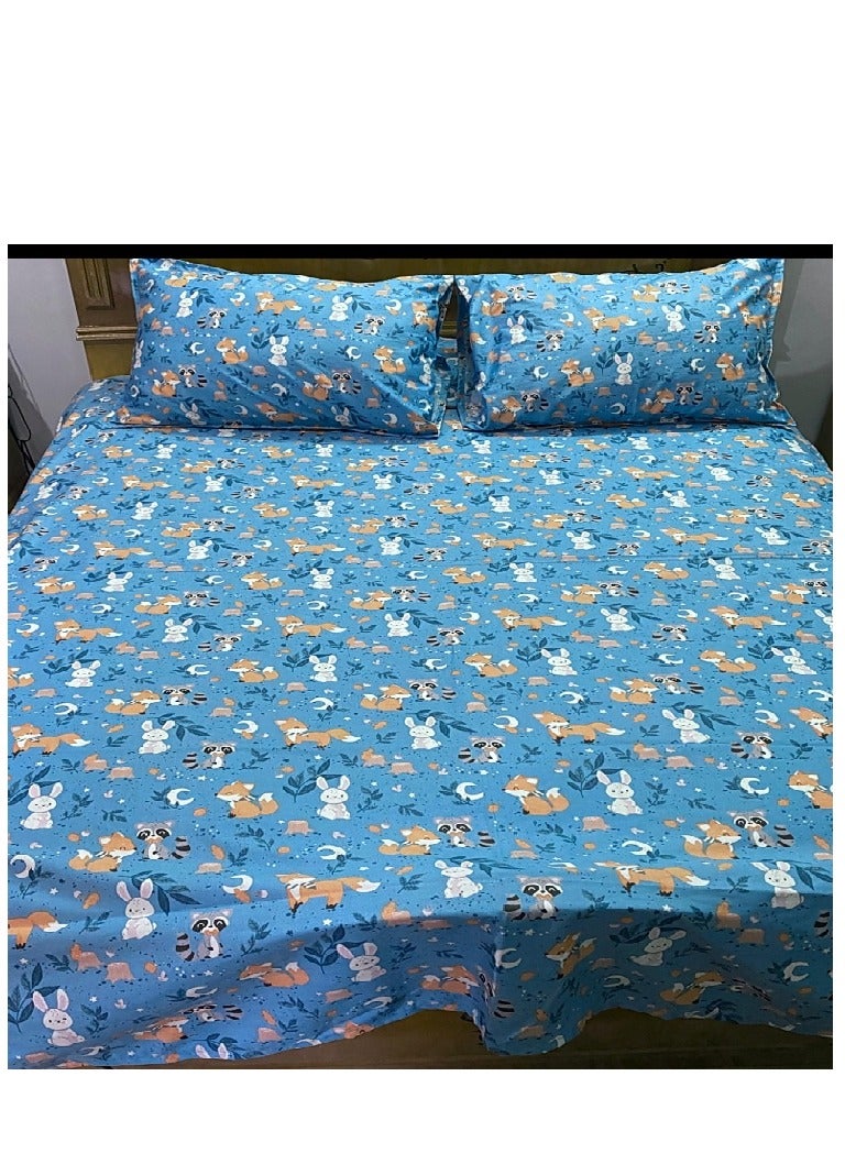 طقم ملايه سرير اطفال 6 خامه قطنيه ثقيله عامريه ملمس ناعم لون قوي وثابت كبير المقاس 240* 240  - Image 5
