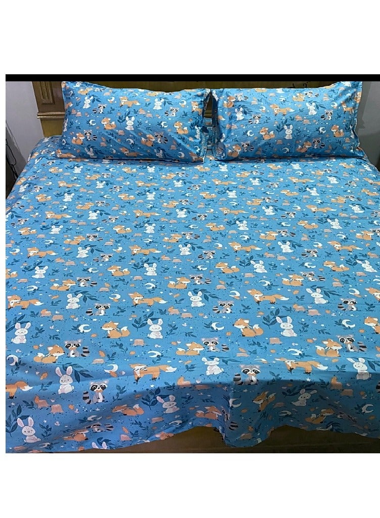 طقم ملايه سرير اطفال 6 خامه قطنيه ثقيله عامريه ملمس ناعم لون قوي وثابت كبير المقاس 240* 240  - Image 2