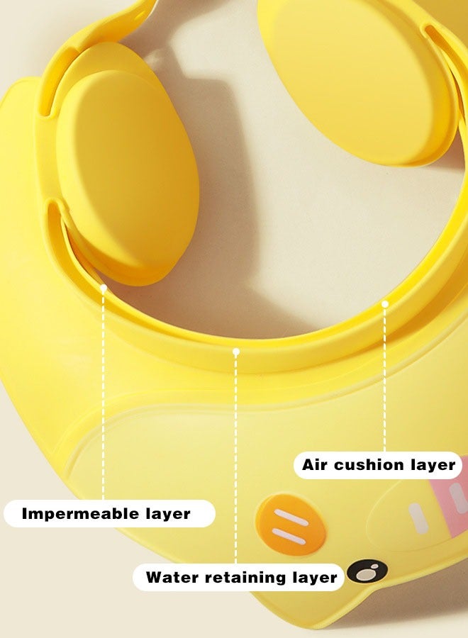 Vividorad Baby Shower Cap, Shower Cap for Kids,Bath Bathing Shower Cap Hat ,Wash Hair Shield Hat,Adjustable Shampoo Visor Bath Hat, Infants Soft Protection Safety, Protect Ear Eye Baby Hair Washing Aids for Baby Toddler Children Kids (Blue Pink Yellow) - Image 4