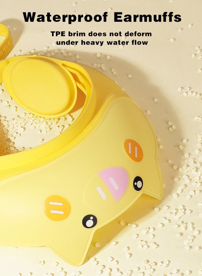 Vividorad Baby Shower Cap, Shower Cap for Kids,Bath Bathing Shower Cap Hat ,Wash Hair Shield Hat,Adjustable Shampoo Visor Bath Hat, Infants Soft Protection Safety, Protect Ear Eye Baby Hair Washing Aids for Baby Toddler Children Kids (Blue Pink Yellow) - Image 5