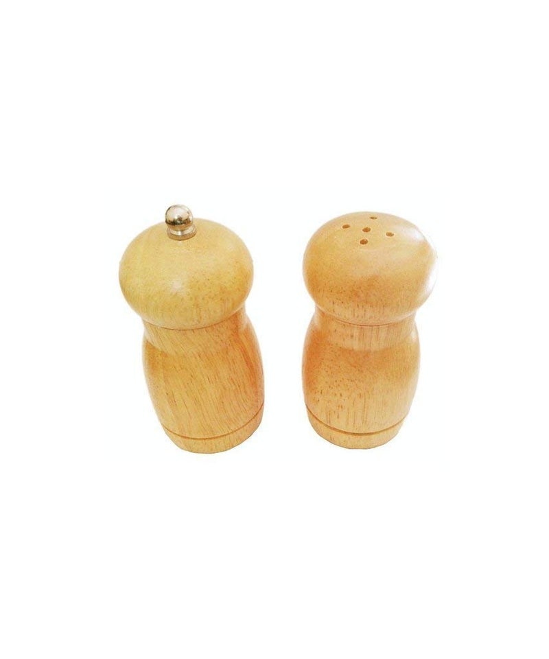 THW® 4-Inch Wooden Salt and Pepper Grinder Set – Compact Manual Salt Shaker and Pepper Mill Crusher, Rustic Condiment Holder for Home & Kitchen - Image 2