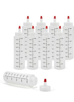 Oasisgalore 12 Pack 8 oz. Condiment Squeeze Bottles with Red Tips - Plastic for Ketchup, Sauces, Crafts  - Image 3