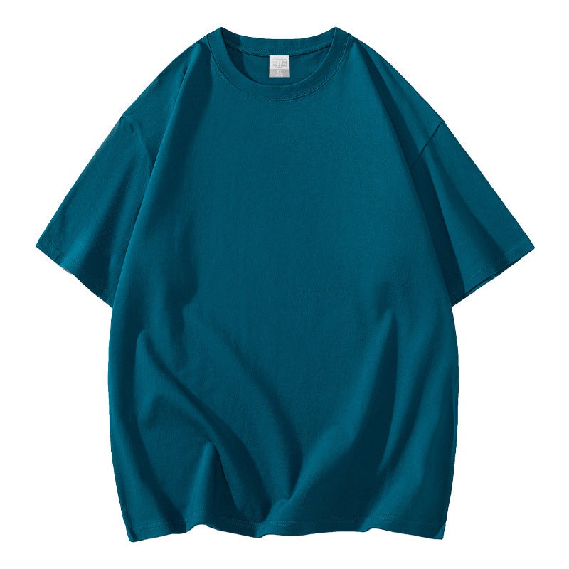 300G Pure Cotton T-Shirt For Men And Women, Heavyweight, Thick, Opaque, Loose, American Style, Off-Shoulder, Large Size, Pure Color Half-Sleeved Top - Image 1