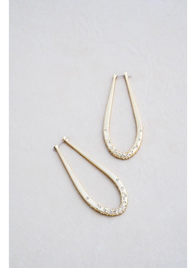 Karen Millen Crystal Sprinkle Loop Earring  - Image 1