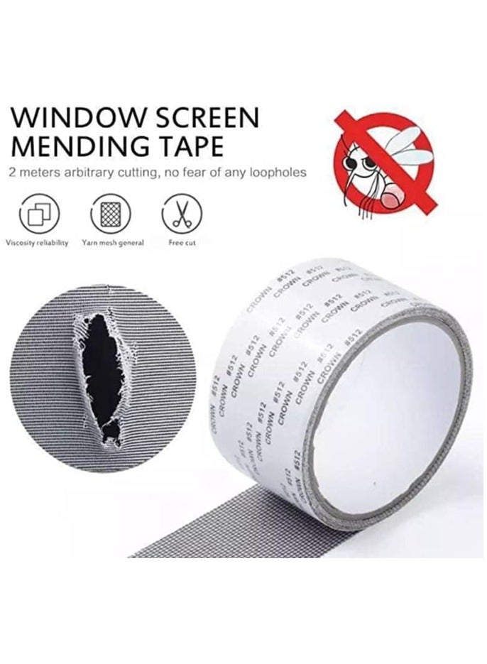 شريط لاصق شبكي لاصلاح سلك الشباك والباب 2 متر، مصنوع من البولي يوريثين بطول اجمالي 19.68 قدم، مقاوم للماء وذاتي اللصق , احمر - Image 1