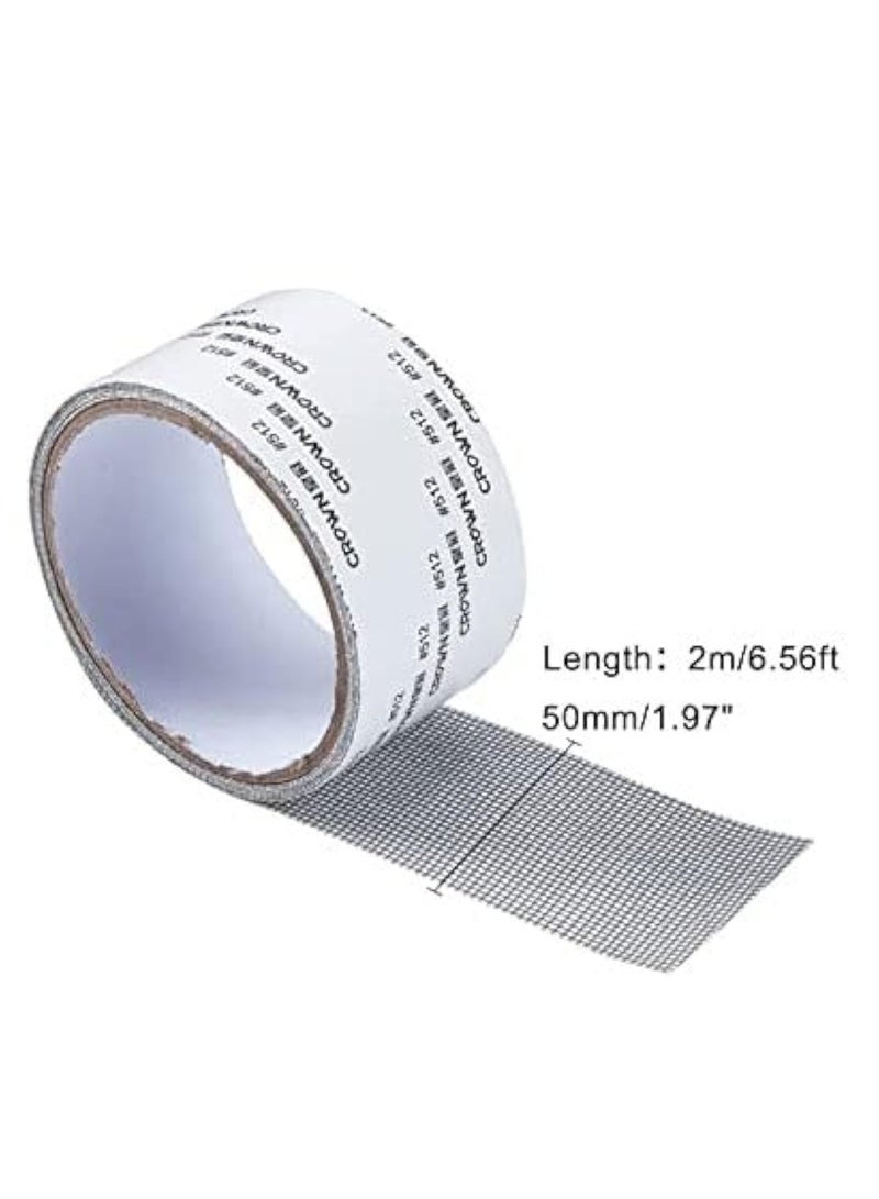 شريط لاصق شبكي لاصلاح سلك الشباك والباب 2 متر، مصنوع من البولي يوريثين بطول اجمالي 19.68 قدم، مقاوم للماء وذاتي اللصق , احمر - Image 4