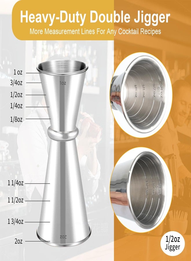 Lexenic 1oz-2 oz Japanese Jigger with 7 Measurements Inside for Bartender, Premium 304 Stainless Steel Heavy-Duty Jigger, Bar Accessories for The Home Bar Set (Pack 1) - Image 2