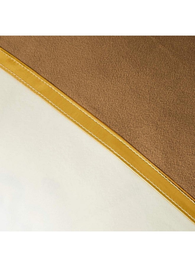 AEROHAVEN Set of 2 Premium Velvet with Gold Stripe Decorative Throw Pillow/Cushion Covers with Invisible Zipper - (12 X 12 Inch, Brown), 300 TC - Image 5