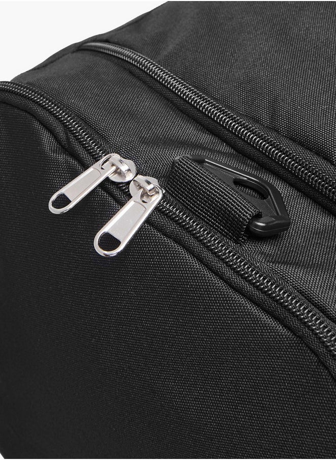 Kappa Logo Print Duffle Bag with Detachable Strap and Zip Closure  - Image 5