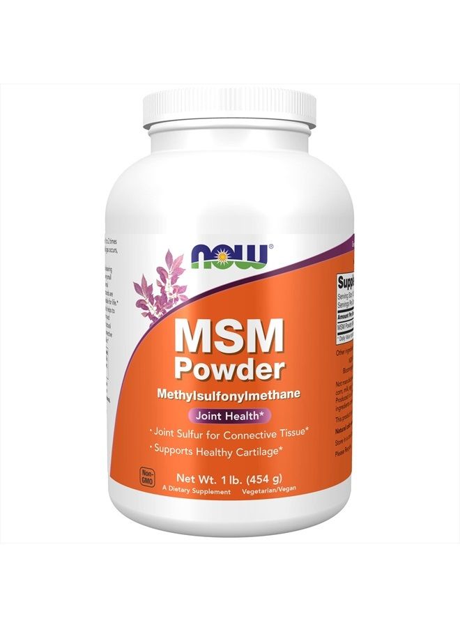 now Supplements, MSM (Methylsulfonylmethane) Powder, Supports Healthy Cartilage*, Joint Health*, 1-Pound - Image 1