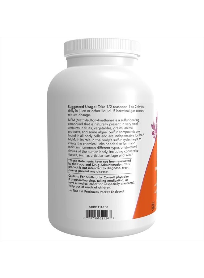now Supplements, MSM (Methylsulfonylmethane) Powder, Supports Healthy Cartilage*, Joint Health*, 1-Pound - Image 3
