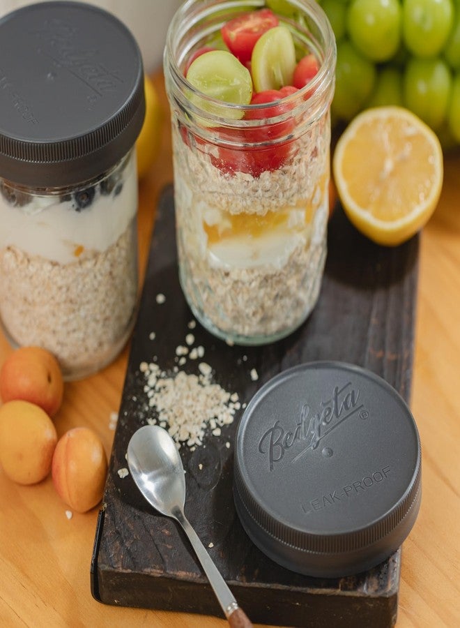Yodecy 9 Pcak Gray Wide Mouth Mason Jar Lids, Plastic Mason Jar Lids Fit Ball, Kerr and More (Gray) - Image 5