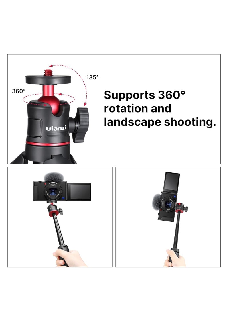 Ulanzi - Ulanzi MT-08 Extendable Handheld Compact Travel Tripod 1601 Portable Mini Tripod with 1/4" Screw, Compatible with Sony ZV1/ RX100 VII/ RX1R II, Canon G7X Mark, Fujifilm X100V, Leica Q2 - Image 1
