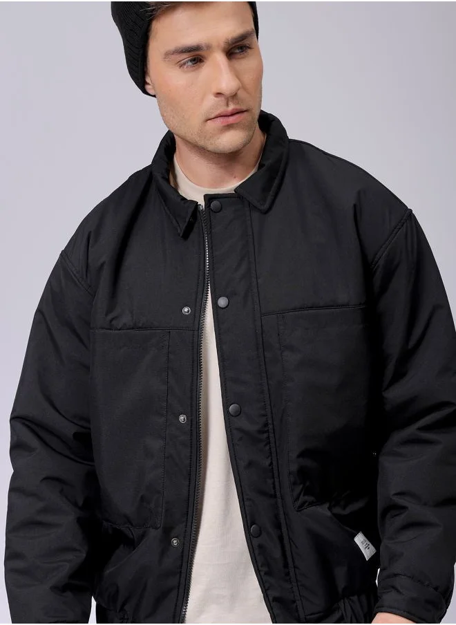 شركة المرآب الهندية Men Slim Fit Solid Puffer Jackets