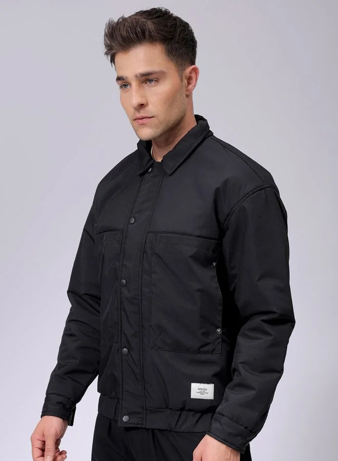 The Indian Garage Co Men Slim Fit Solid Puffer Jackets