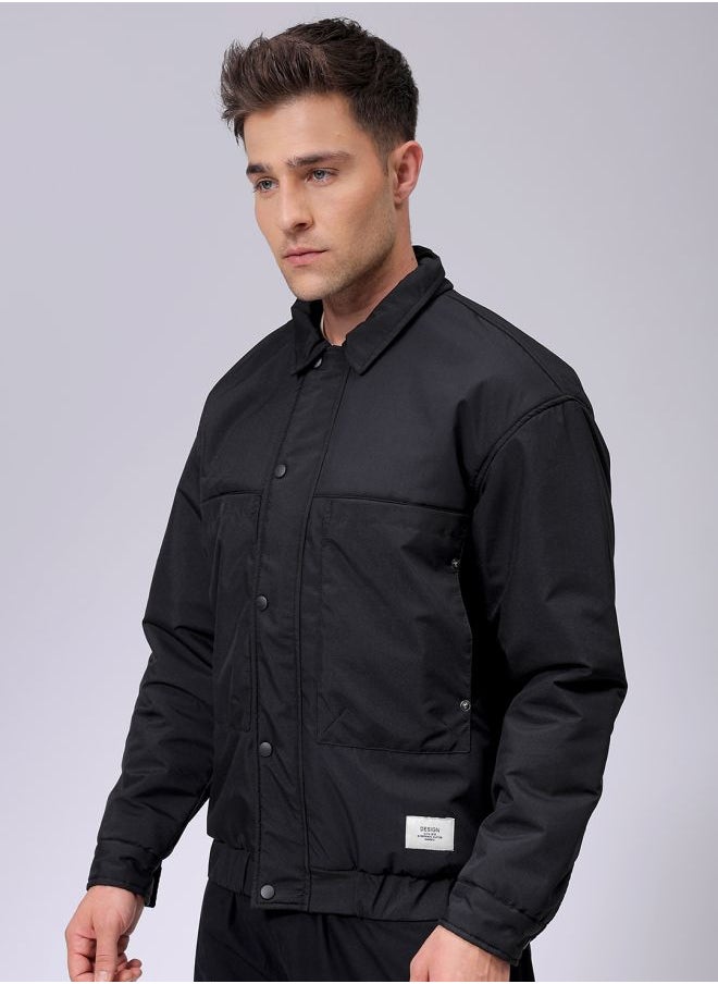 The Indian Garage Co Men Slim Fit Solid Puffer Jackets  - Image 3