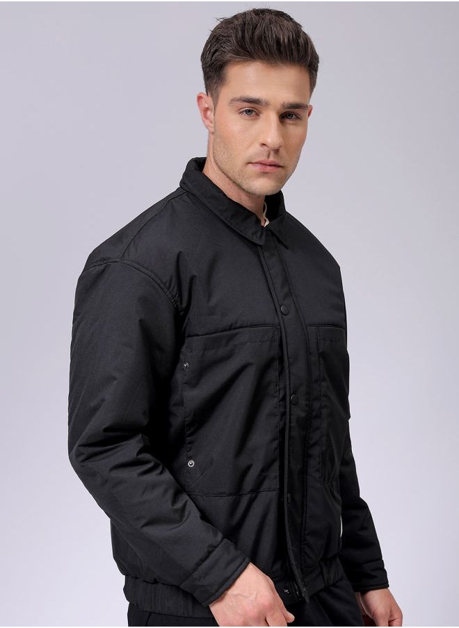 The Indian Garage Co Men Slim Fit Solid Puffer Jackets  - Image 4