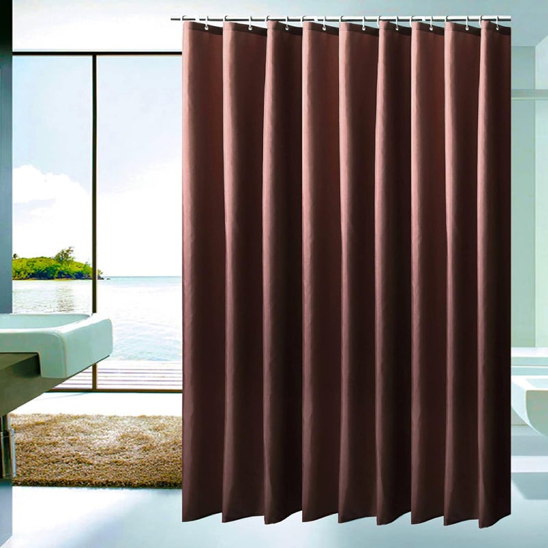 DEARART Brown Shower Curtain for Bathroom, 180cm*180cm Thicken Cloth Fabric with 12 C-Hooks, Hotel Quality, Easy to Install and Machine Washable - Image 1