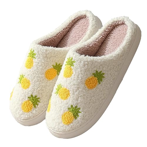 Tellrain Women Slippers Cute Pattern Big Heart Mushroom Warm Soft Bedroom Shoes Fuzzy Closed Toe Sandals Non Slip House Bedroom Slippers - Image 1