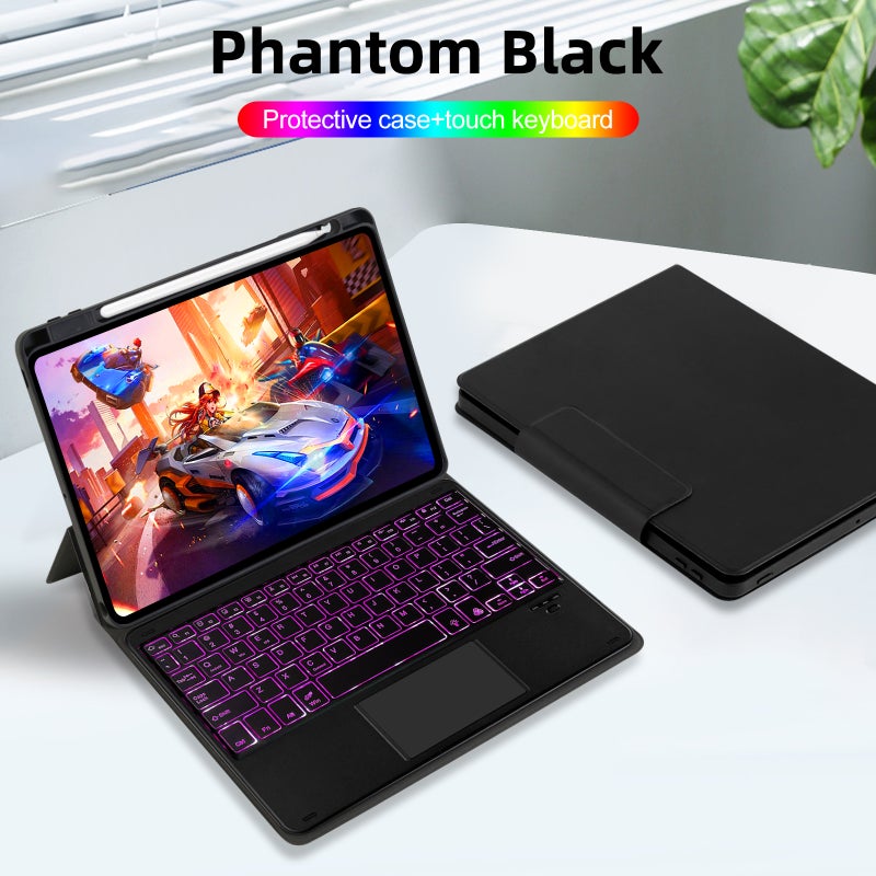 Magnetic Keyboard Case: 10.2/10.9/11 Inch Black ABS Key Flexible Keyboard - 3-Gear Stand Slot Card Position for iPad, iPad Air, iPad Pro Office Use - Image 4