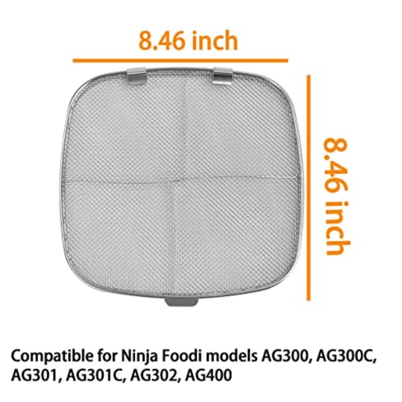 Replacement Splatter Shield for Ninja Foodi AG301, Stainless Steel Fine Mesh Splatter Screen for 5-in-1 Indoor Grill, Silver, Heat-Resistant Dishwasher-Safe - Image 2