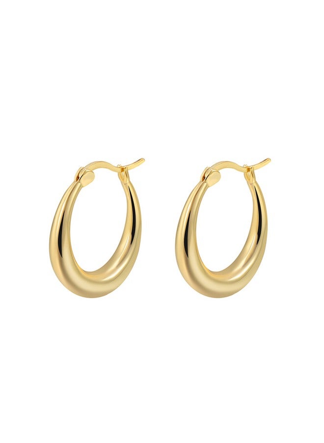 Women's Hoop Earrings, Lightweight Drop Hollow Hoop Earrings, Hypoallergenic Women's Earrings, Girls Fashion Jewellery  - Image 1