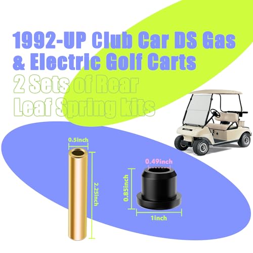 Panglong Club Car DS Bushing Kit, DS Rear Leaf Spring Polyurethane Bushing Kit for 2 Sets of DS Rear Spring, Suitable for 1992-Up Club Car DS Golf Cart, OEM# 1015583, 1012303 - Image 2