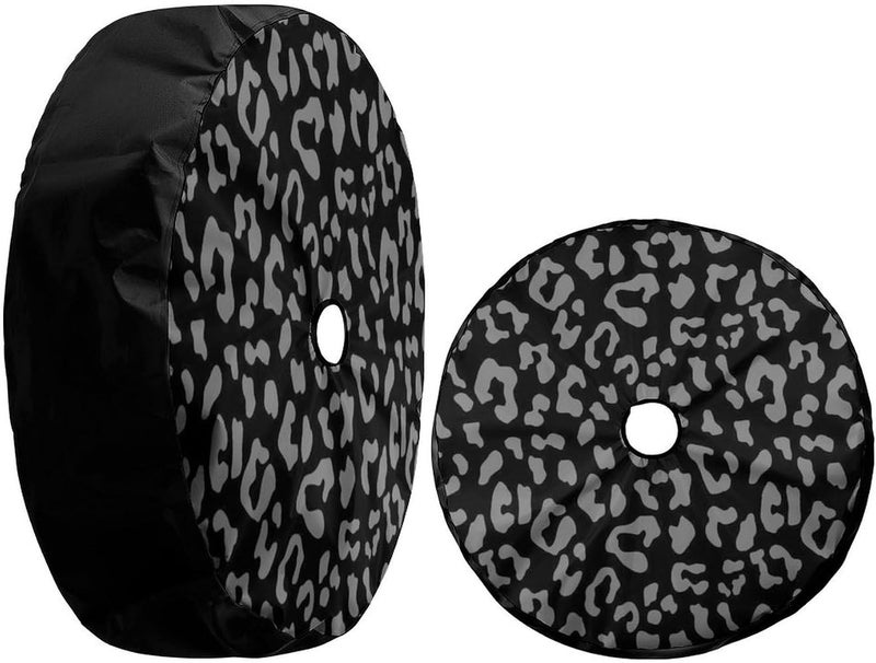 Foruidea Leopard Print Spare Tire Cover with Backup Camera Hole Wheel Tire Cover Fit Trailer, RV, SUV and Many Vehicle 17inch - Image 3