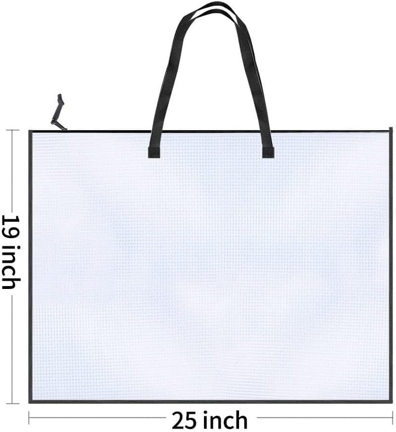 Opret 4 Pack 19x25 inch Art Portfolio Bags, Artwork Storage Case with Handle and Zipper Vinly Mesh Folder Organizers for Bulletin Boards, Scrapbooks, Keepsake and Poster Storage - Image 2