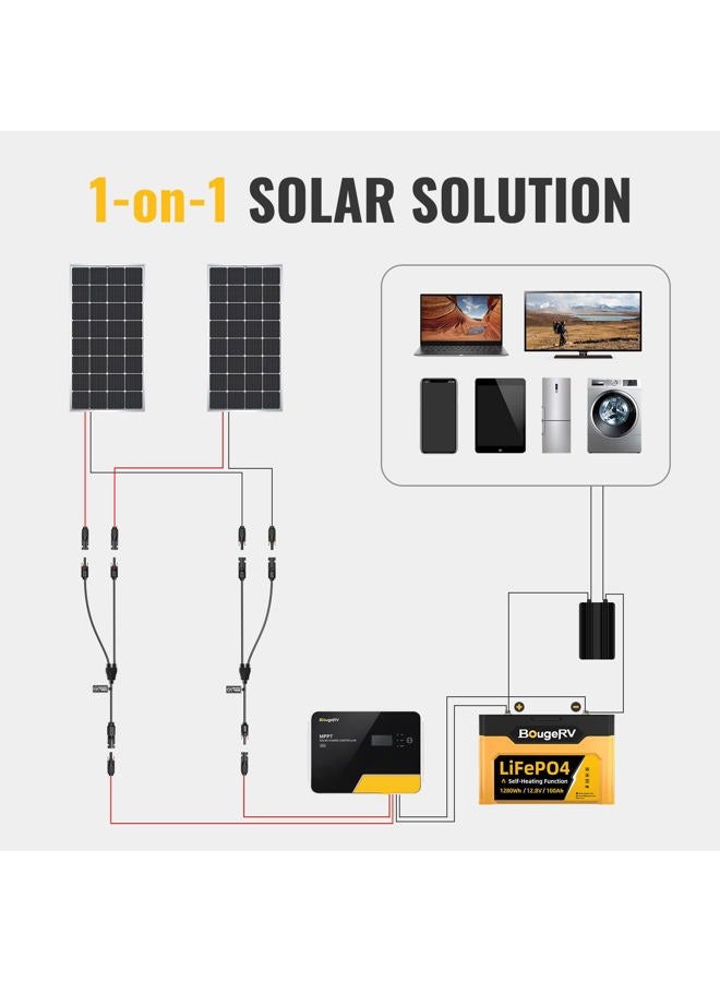 BougeRV Solar Connectors Y Branch Parallel Adapter Cable Wire Plug Tool Kit for Solar Panel - Image 2