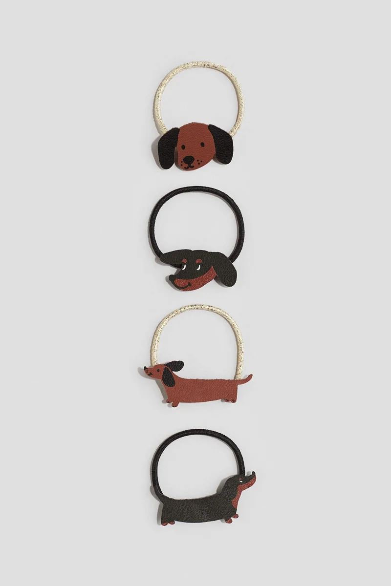 H&M 4-pack bow-detail hair elastics