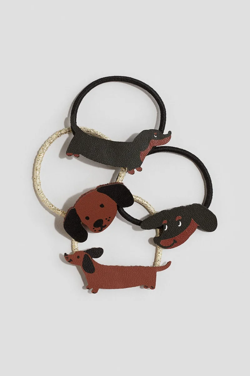 H&M 4-pack bow-detail hair elastics