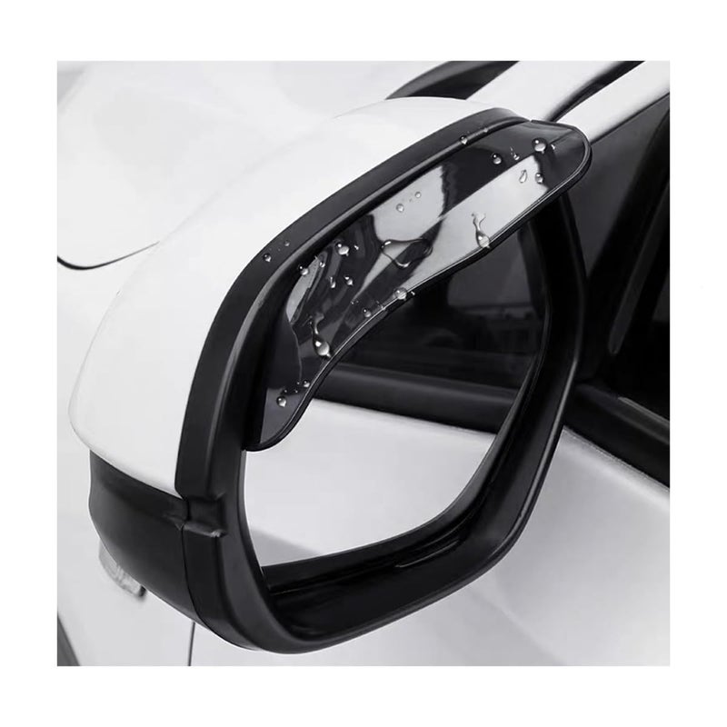 Dickno 2 PCS Car Mirror Rain Visor Guard Carbon Fiber Side Mirror Rain Visor Eyebrow Waterproof Side Rear View Mirror Protecter Universal Exterior Accessories Fits Most Vehicles Black - Image 3