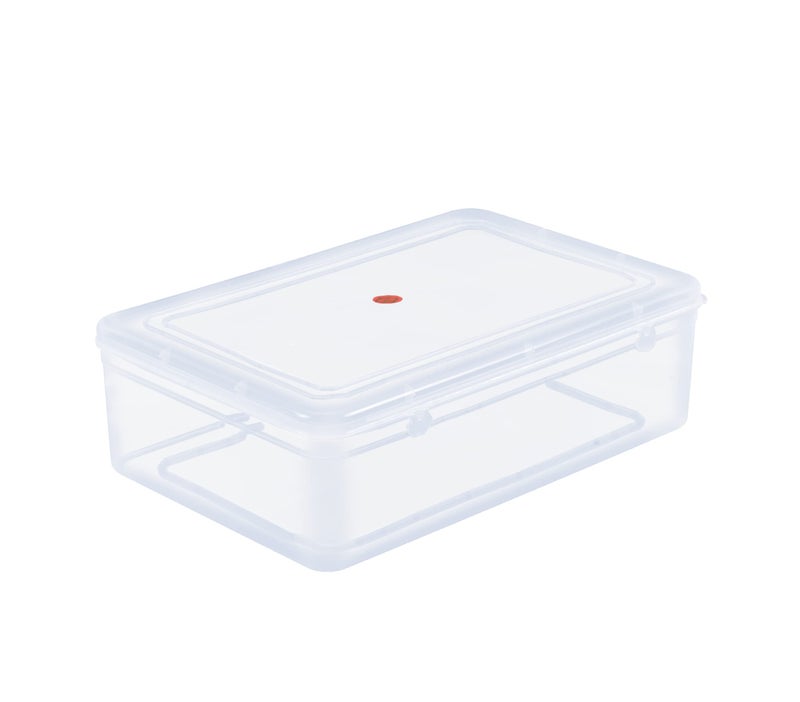 SHOPATHON INDIA IN88 Clear Transparent Plastic Storage Box Organizer Medium Size Container With Lid & Lock For Multipurpose Stationery Cosmetics Combo 2 Same Size- 29 x 19 x 8 cm,Rectangular - Image 1