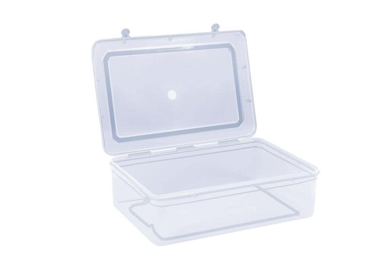 SHOPATHON INDIA IN88 Clear Transparent Plastic Storage Box Organizer Medium Size Container With Lid & Lock For Multipurpose Stationery Cosmetics Combo 2 Same Size- 29 x 19 x 8 cm,Rectangular - Image 4