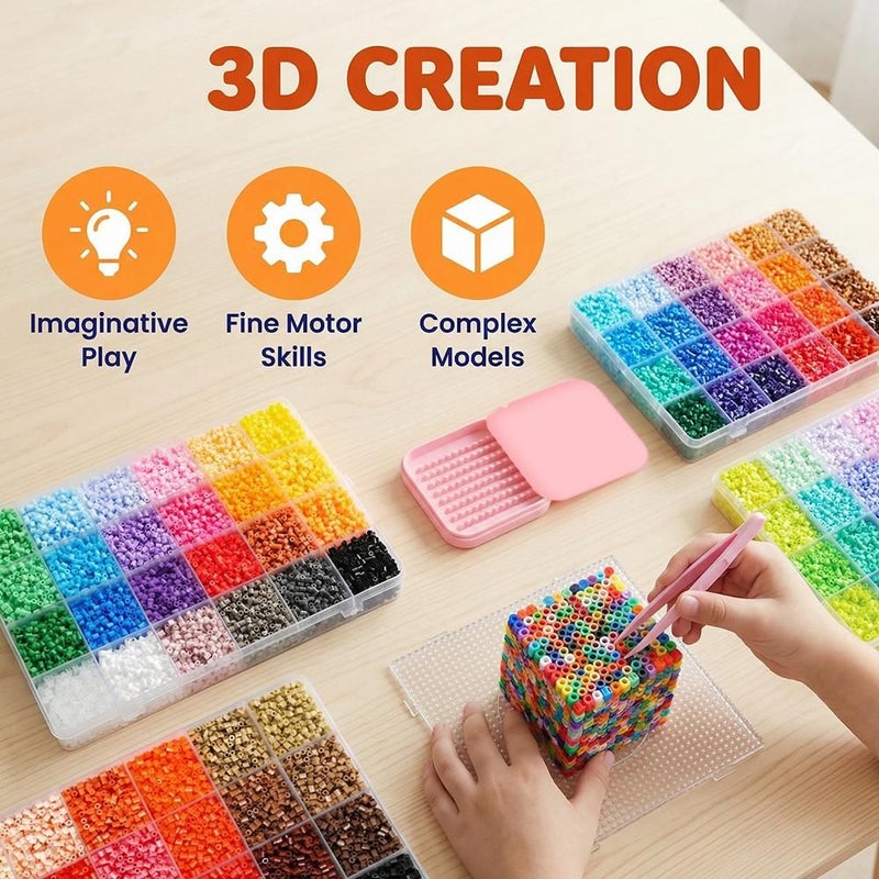 55000pcs 120 Color 5 Piece 2.6mm Puzzle Bead Mosaic Set DIY 3D Jewelry Making Kit Handmade Gift No Glue Required Craft Accessories - Image 3