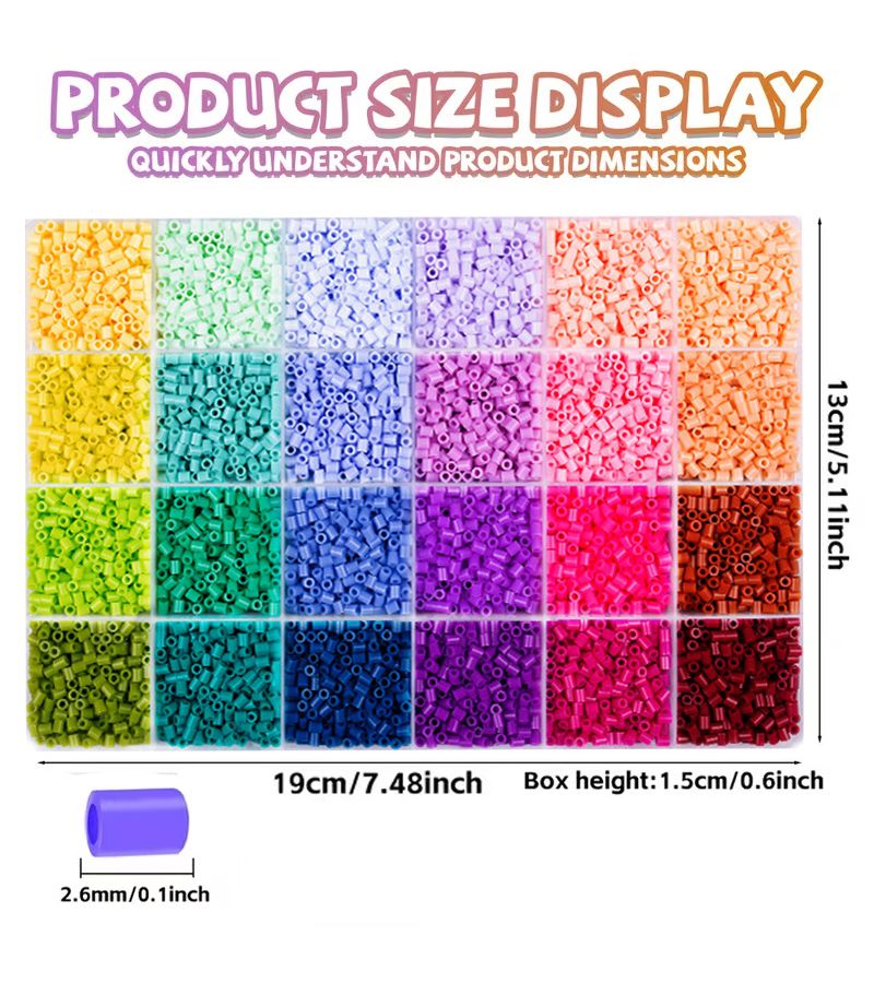 55000pcs 120 Color 5 Piece 2.6mm Puzzle Bead Mosaic Set DIY 3D Jewelry Making Kit Handmade Gift No Glue Required Craft Accessories - Image 4