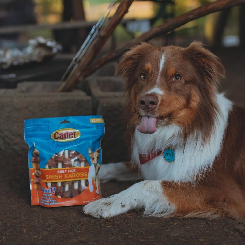 Cadet Gourmet TripleFlavored Beef Hide Shish Kabob Dog Treats  Healthy  Natural Chicken Duck  Sweet Potato Dog Treats 5 in 12 oz - Image 2