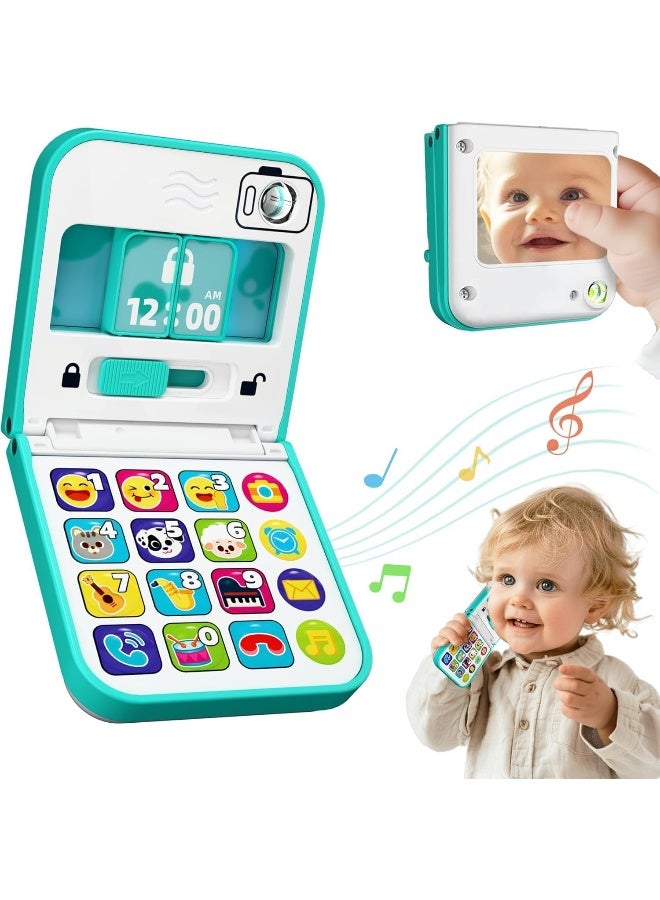 Hola Foldable & Slide Baby Phone - Interactive Smartphone Toy with 40+ Songs, Sounds, and Activities, Pretend Play, Educational Features, Safe Mirror, and Durable Design for Toddlers 6M+ - Image 1
