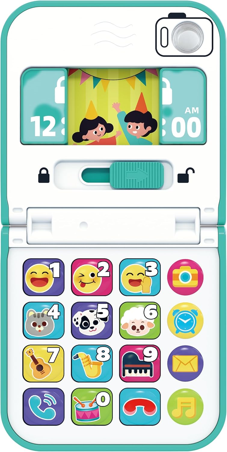 Hola Foldable & Slide Baby Phone - Interactive Smartphone Toy with 40+ Songs, Sounds, and Activities, Pretend Play, Educational Features, Safe Mirror, and Durable Design for Toddlers 6M+ - Image 5