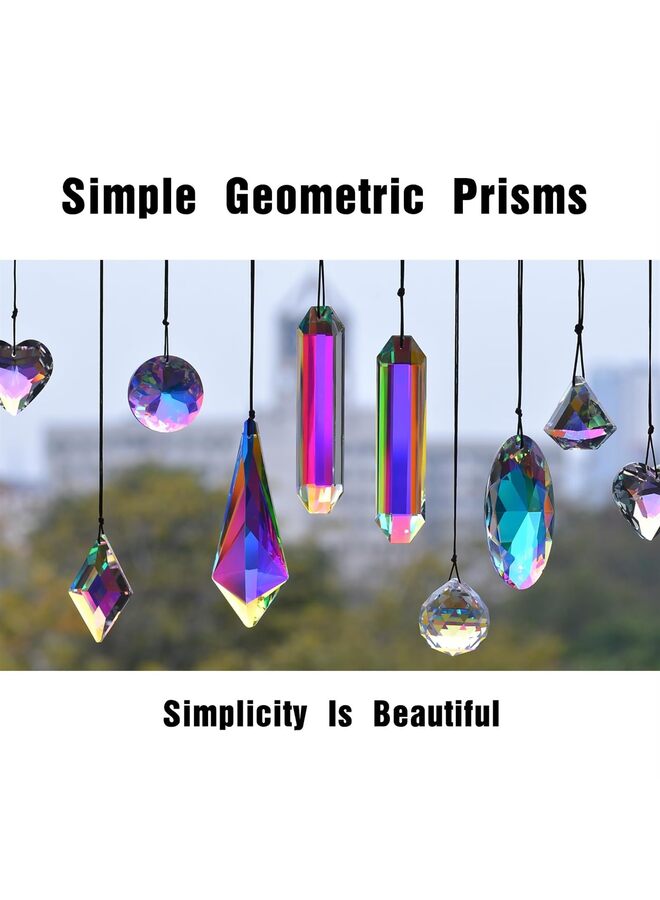 قطعتان كبيرتان من مناشير الكريستال لصيد الشمس، مناشير معلقة للشمس مع منشور زجاجي، صانع قوس قزح للنوافذ والغرف والحدائق، ديكور منزلي جمالي خيالي - Image 4