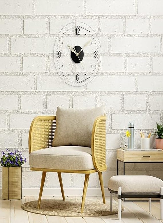 9br Acrylic Wall Clock || Silent Movement Wall Clock || Acrylic Wall Clock for Home Stylish Latest 3D Big || Designer Wall Clock for Home Decor || (Transparent, 12 Inch) (Antique) - Image 2