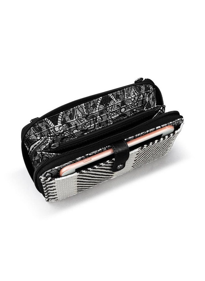 Sakroots Large Smartphone Crossbody Bag In Woven Fabric From Recycled Materials Convertible Purse With Detachable Wristlet Strap B&W Soulful Desert  - Image 3