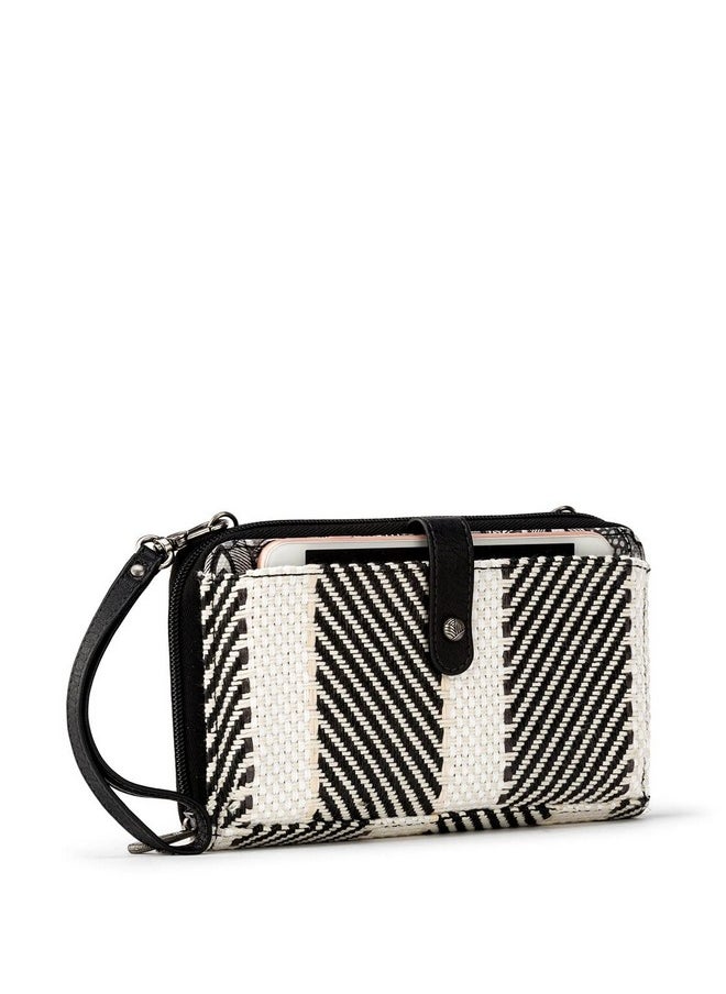 Sakroots Large Smartphone Crossbody Bag In Woven Fabric From Recycled Materials Convertible Purse With Detachable Wristlet Strap B&W Soulful Desert  - Image 2