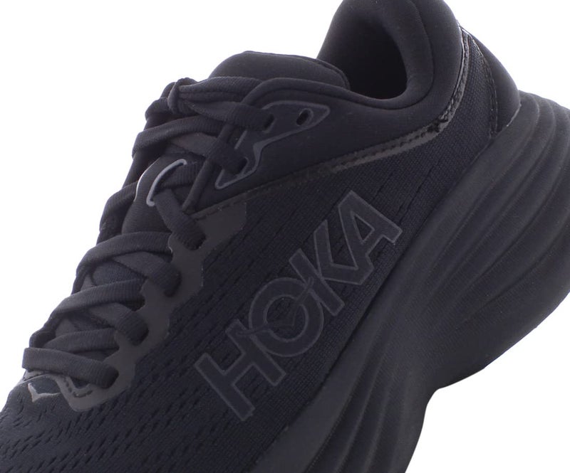 HOKA ONE ONE Bondi 8 Womens Shoes Size 9, Color: Black/Black - Image 4