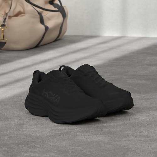 HOKA ONE ONE Bondi 8 Womens Shoes Size 9, Color: Black/Black - Image 2